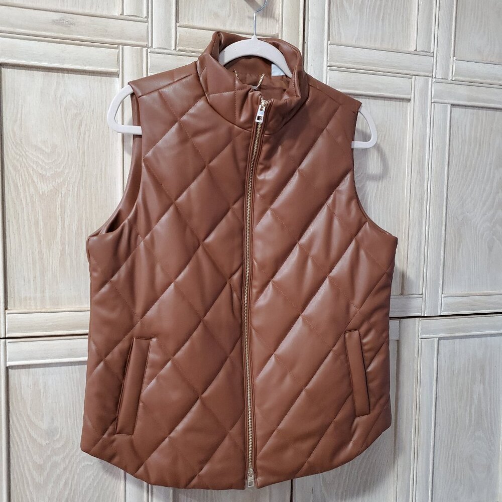 Chico’s Diamond Quilted Puffer Vest, Size 1 (Small) – NWOT